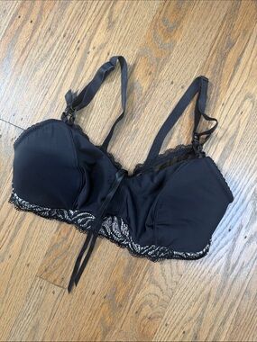 Willow x The Dairy Fairy Black Lace Trim Wireless Nursing Bra